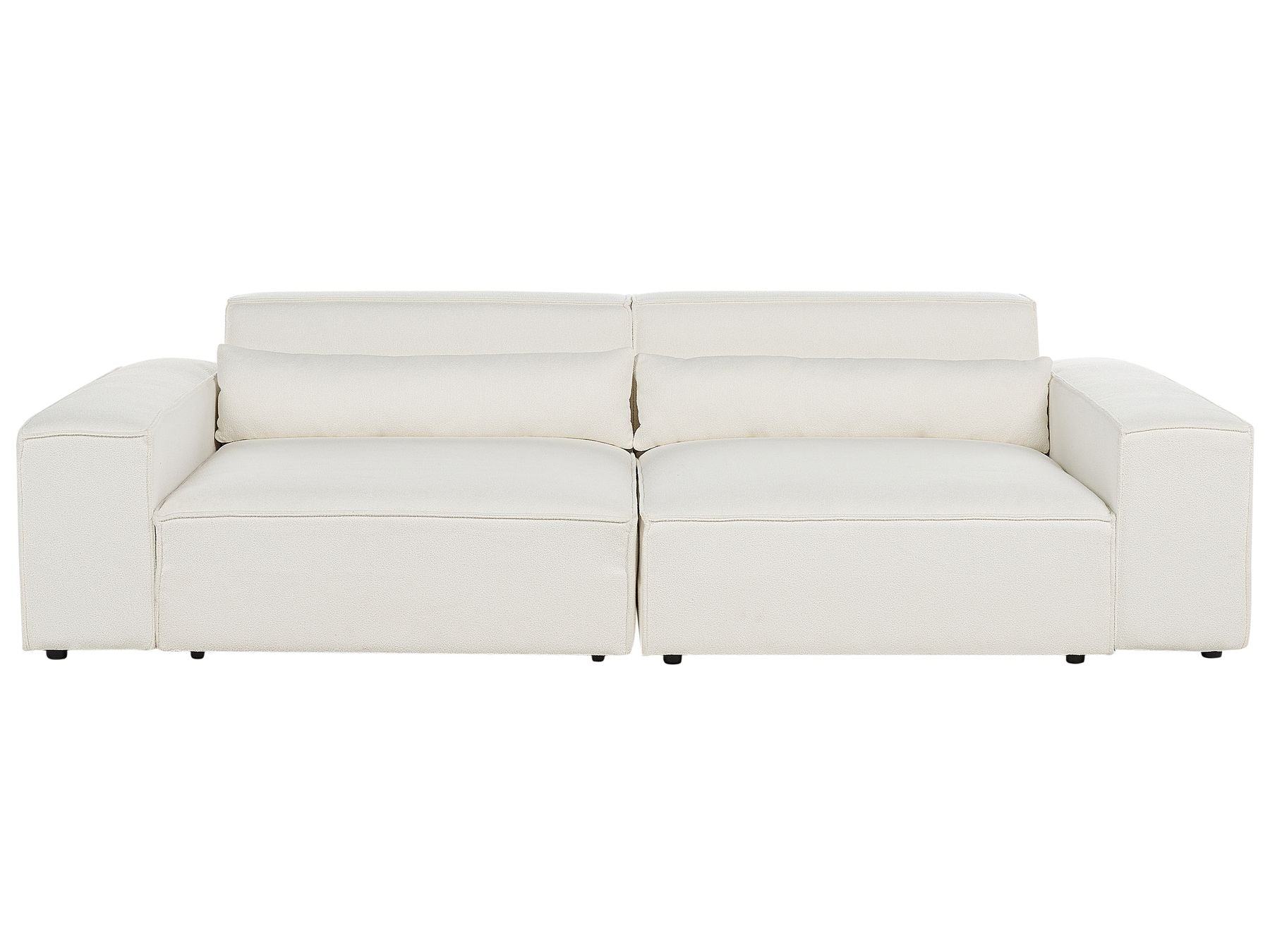 2 Seater Modular Boucle Sofa White HELLNAR