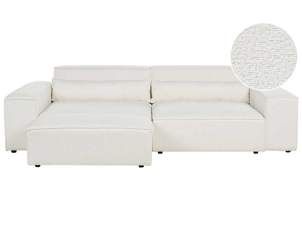 Modular Sofa HELLNAR Boucle Off-White with Ottoman 2 Seater