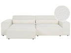 Modular Sofa HELLNAR Boucle Off-White with Ottoman 2 Seater