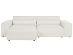 Modular Sofa HELLNAR Boucle Off-White with Ottoman 2 Seater