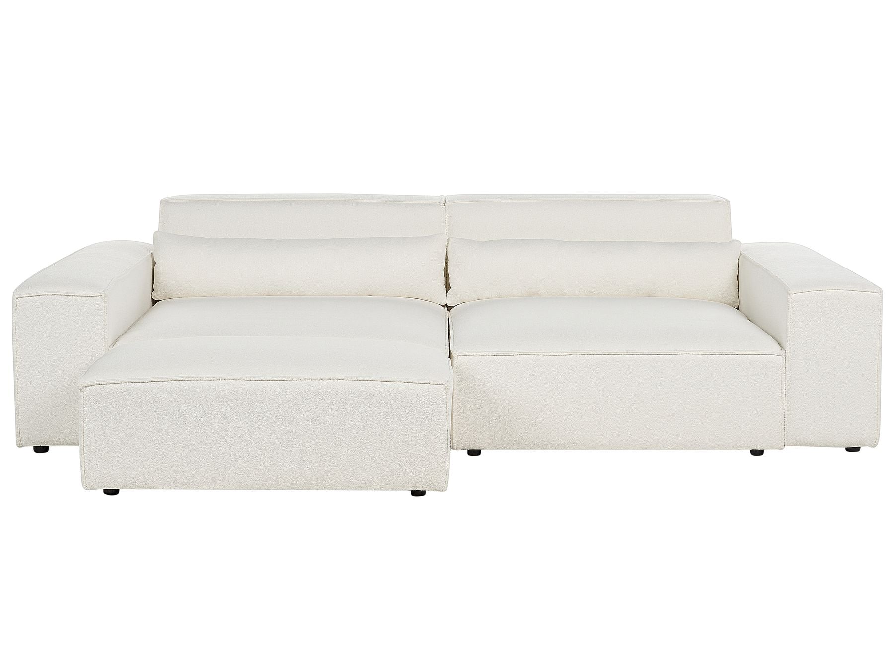 Modular Sofa HELLNAR Boucle Off-White with Ottoman 2 Seater