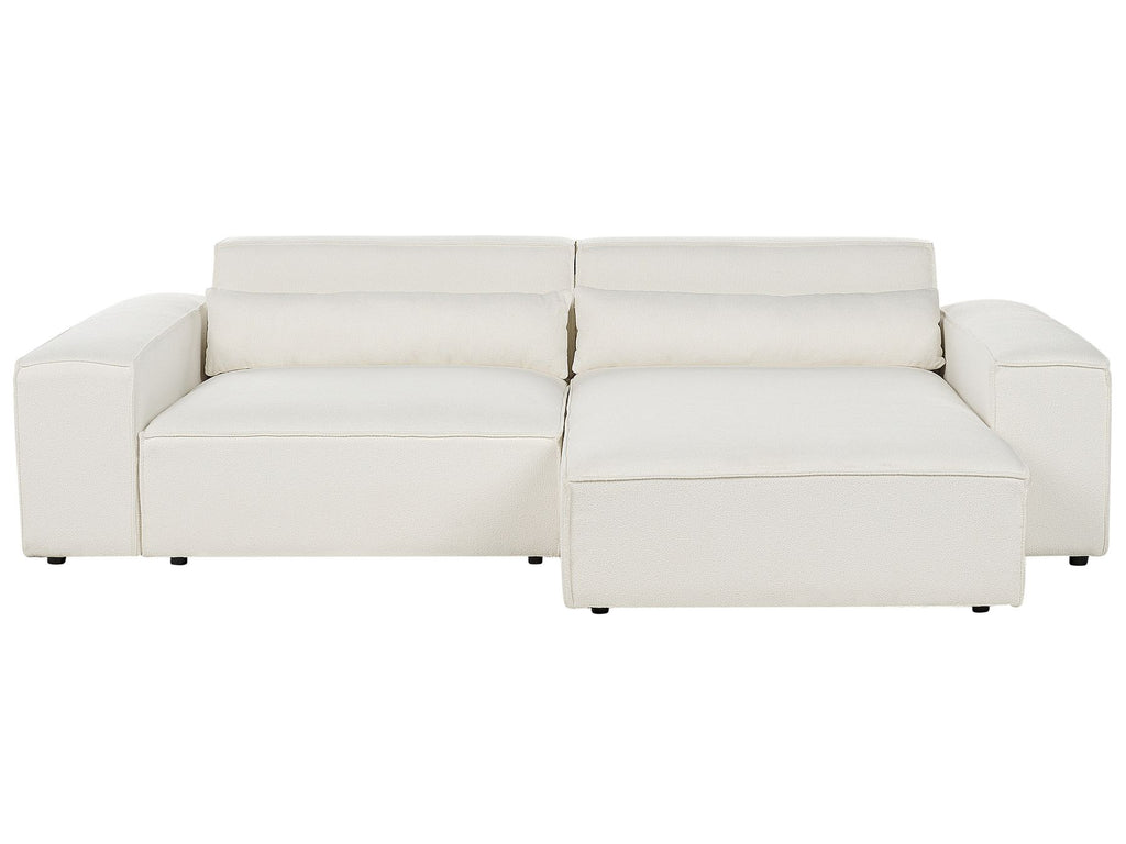 Modular Corner Sofa HELLNAR Boucle Off-White 2 Seater Left Hand