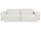 Modular Corner Sofa HELLNAR Boucle Off-White with Ottoman 2 Seater Right Hand