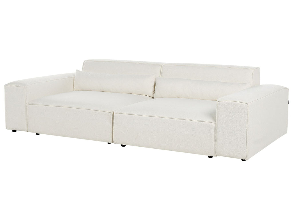 2 Seater Modular Boucle Sofa White HELLNAR