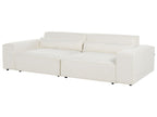 2 Seater Modular Boucle Sofa White HELLNAR