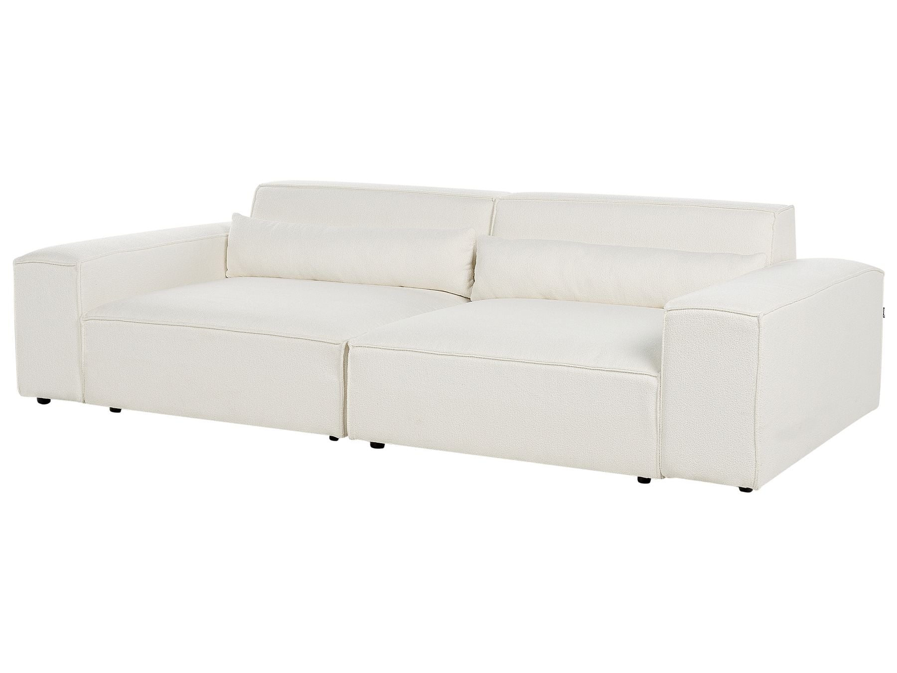 2 Seater Modular Boucle Sofa White HELLNAR