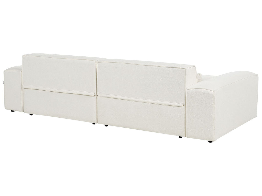 2 Seater Modular Boucle Sofa White HELLNAR