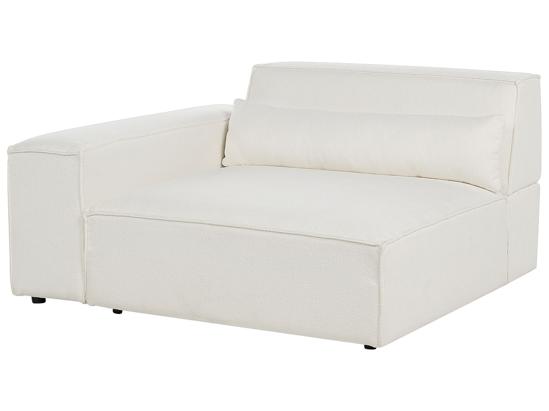 2 Seater Modular Boucle Sofa White HELLNAR