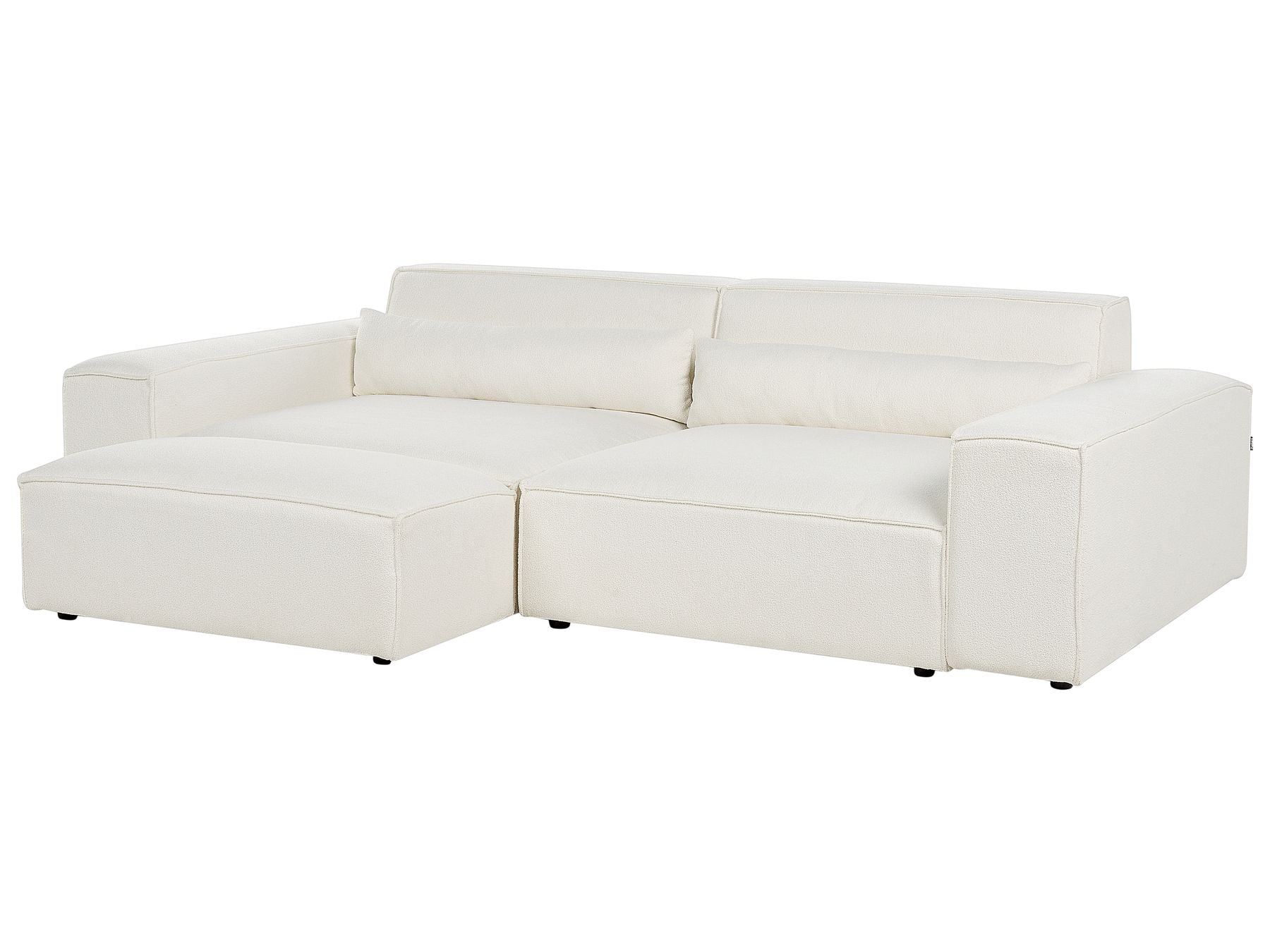 Modular Sofa HELLNAR Boucle Off-White with Ottoman 2 Seater