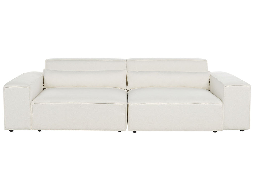 Modular Sofa HELLNAR Boucle Off-White with Ottoman 2 Seater