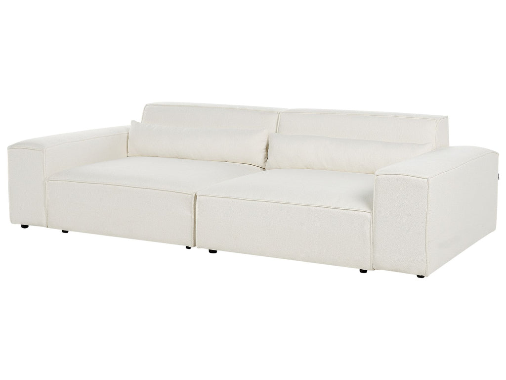 Modular Sofa HELLNAR Boucle Off-White with Ottoman 2 Seater