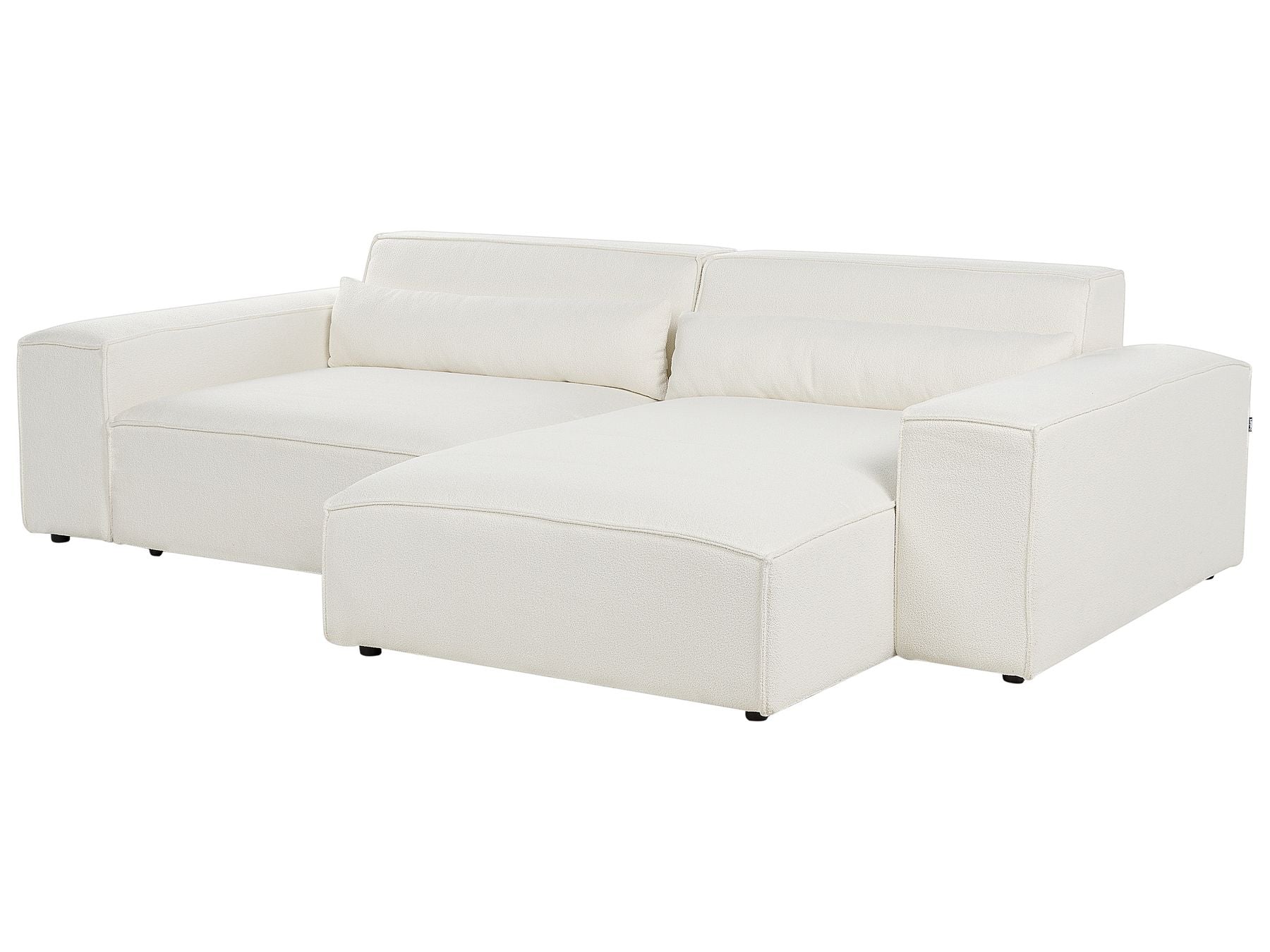 Modular Corner Sofa HELLNAR Boucle Off-White 2 Seater Left Hand