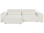 Modular Corner Sofa HELLNAR Boucle Off-White with Ottoman 2 Seater Right Hand