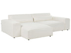Modular Corner Sofa HELLNAR Boucle Off-White with Ottoman 2 Seater Right Hand