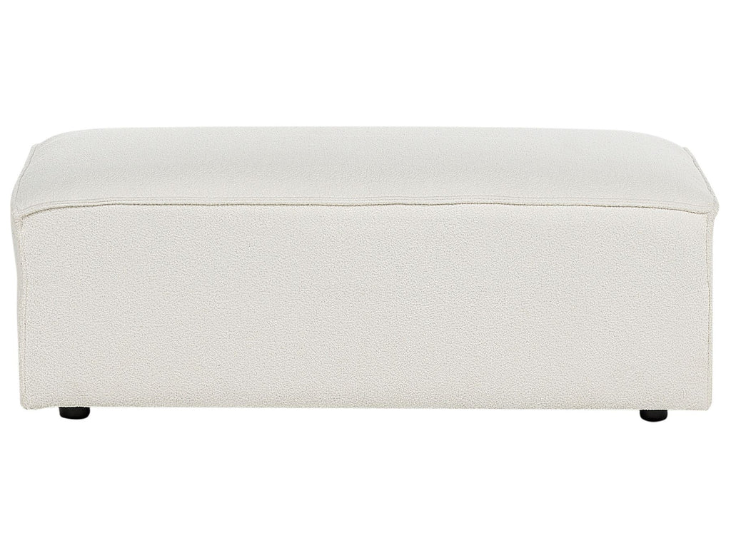 Modular Corner Sofa HELLNAR Boucle Off-White with Ottoman 2 Seater Left Hand
