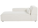 Modular Corner Sofa HELLNAR Boucle Off-White with Ottoman 2 Seater Right Hand