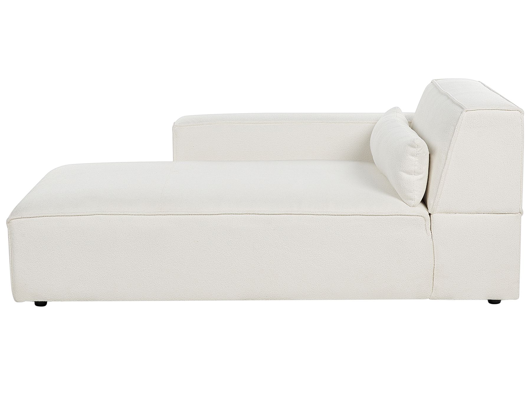 Modular Corner Sofa HELLNAR Boucle Off-White with Ottoman 2 Seater Right Hand