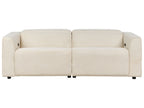 2 Seater Corduroy Electric Recliner Sofa with USB Port Beige ULVEN