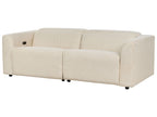 2 Seater Corduroy Electric Recliner Sofa with USB Port Beige ULVEN
