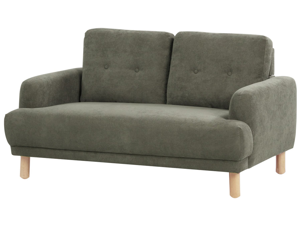 2 Seater Corduroy Sofa Dark Green TUVE