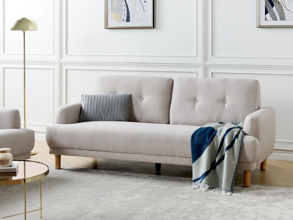 3 Seater Fabric Sofa Taupe TUVE