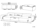 3 Seater Modular Fabric Sofa with Ottoman Grey HELLNAR