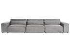 3 Seater Modular Fabric Sofa with Ottoman Grey HELLNAR
