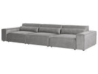 3 Seater Modular Fabric Sofa with Ottoman Grey HELLNAR