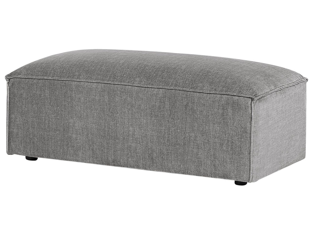 3 Seater Modular Fabric Sofa with Ottoman Grey HELLNAR