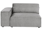 3 Seater Modular Fabric Sofa with Ottoman Grey HELLNAR