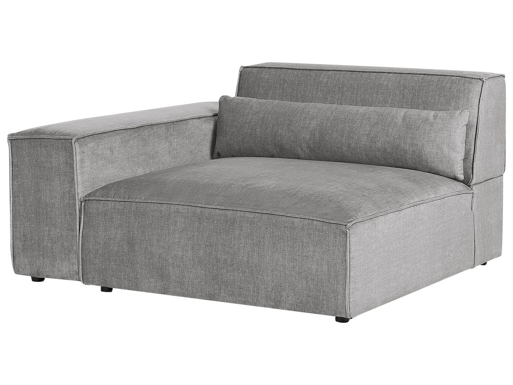 3 Seater Modular Fabric Sofa with Ottoman Grey HELLNAR