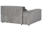 3 Seater Modular Fabric Sofa with Ottoman Grey HELLNAR