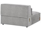 3 Seater Modular Fabric Sofa with Ottoman Grey HELLNAR