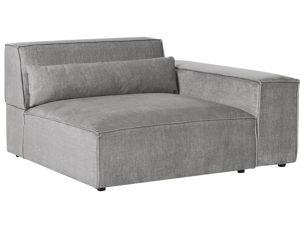 3 Seater Modular Fabric Sofa with Ottoman Grey HELLNAR