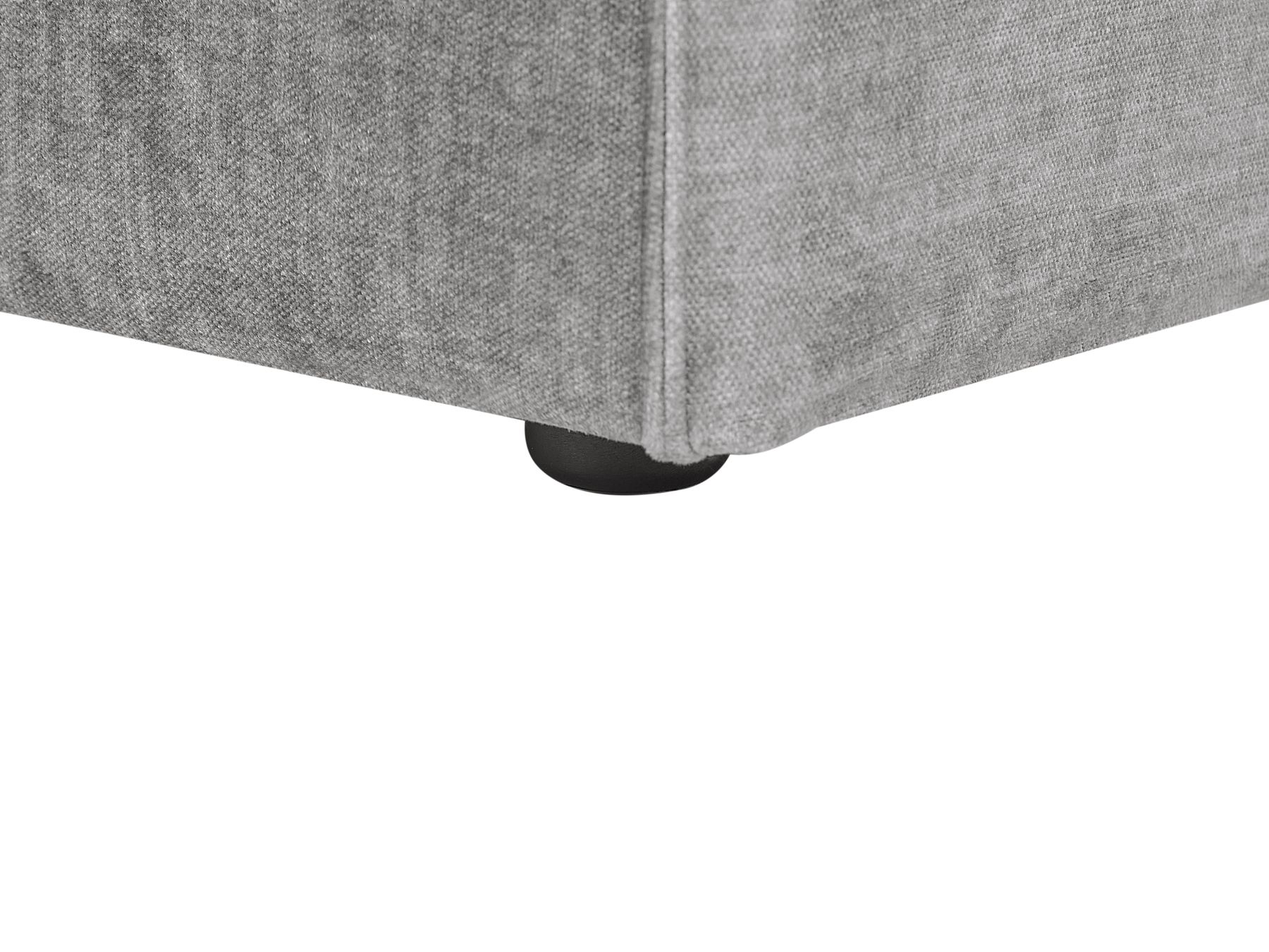 3 Seater Modular Fabric Sofa with Ottoman Grey HELLNAR
