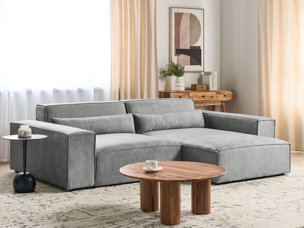 Modular Corner Sofa HELLNAR Fabric Grey 2 Seater Left Hand