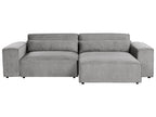 Modular Corner Sofa HELLNAR Fabric Grey with Ottoman 2 Seater Left Hand
