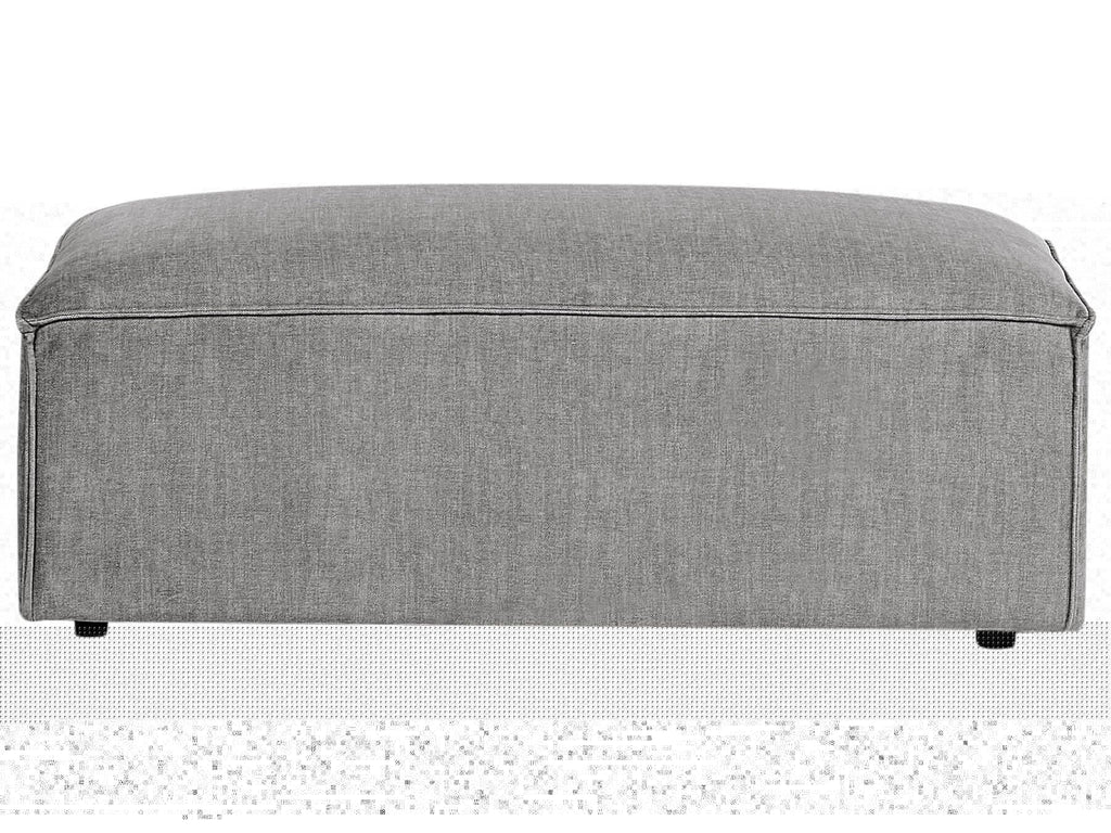 Modular Corner Sofa HELLNAR Fabric Grey with Ottoman 2 Seater Left Hand