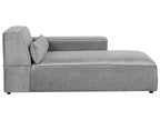 Modular Corner Sofa HELLNAR Fabric Grey with Ottoman 2 Seater Left Hand