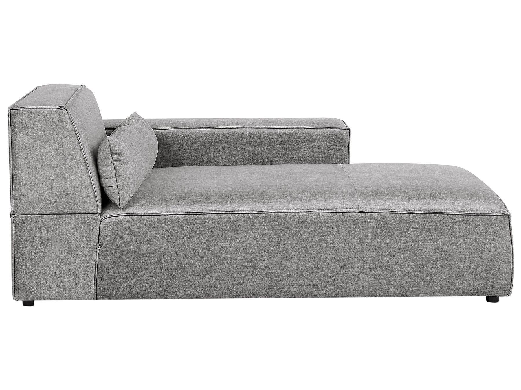 Modular Corner Sofa HELLNAR Fabric Grey with Ottoman 2 Seater Left Hand