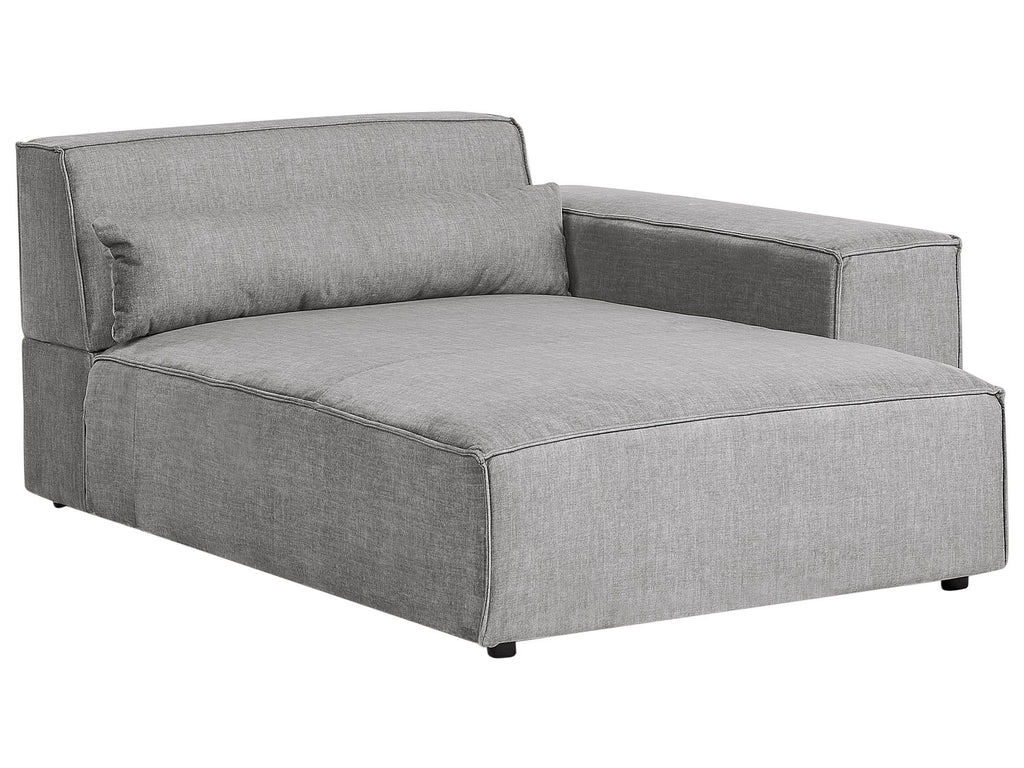 Modular Corner Sofa HELLNAR Fabric Grey with Ottoman 2 Seater Left Hand