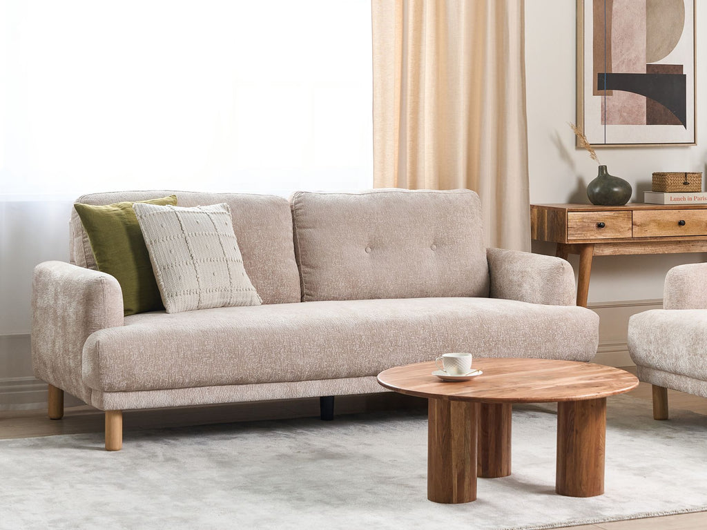 3 Seater Boucle Sofa Beige TUVE