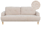3 Seater Boucle Sofa Beige TUVE