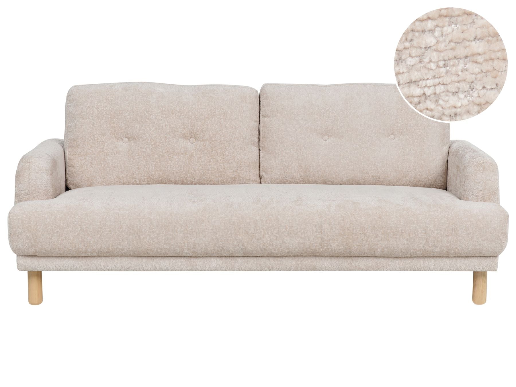 3 Seater Boucle Sofa Beige TUVE