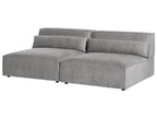 2 Seater Modular Armless Fabric Sofa Grey HELLNAR