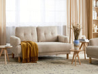 2 Seater Corduroy Sofa Beige TUVE