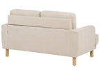 2 Seater Corduroy Sofa Beige TUVE