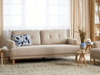 3 Seater Corduroy Sofa Beige TUVE