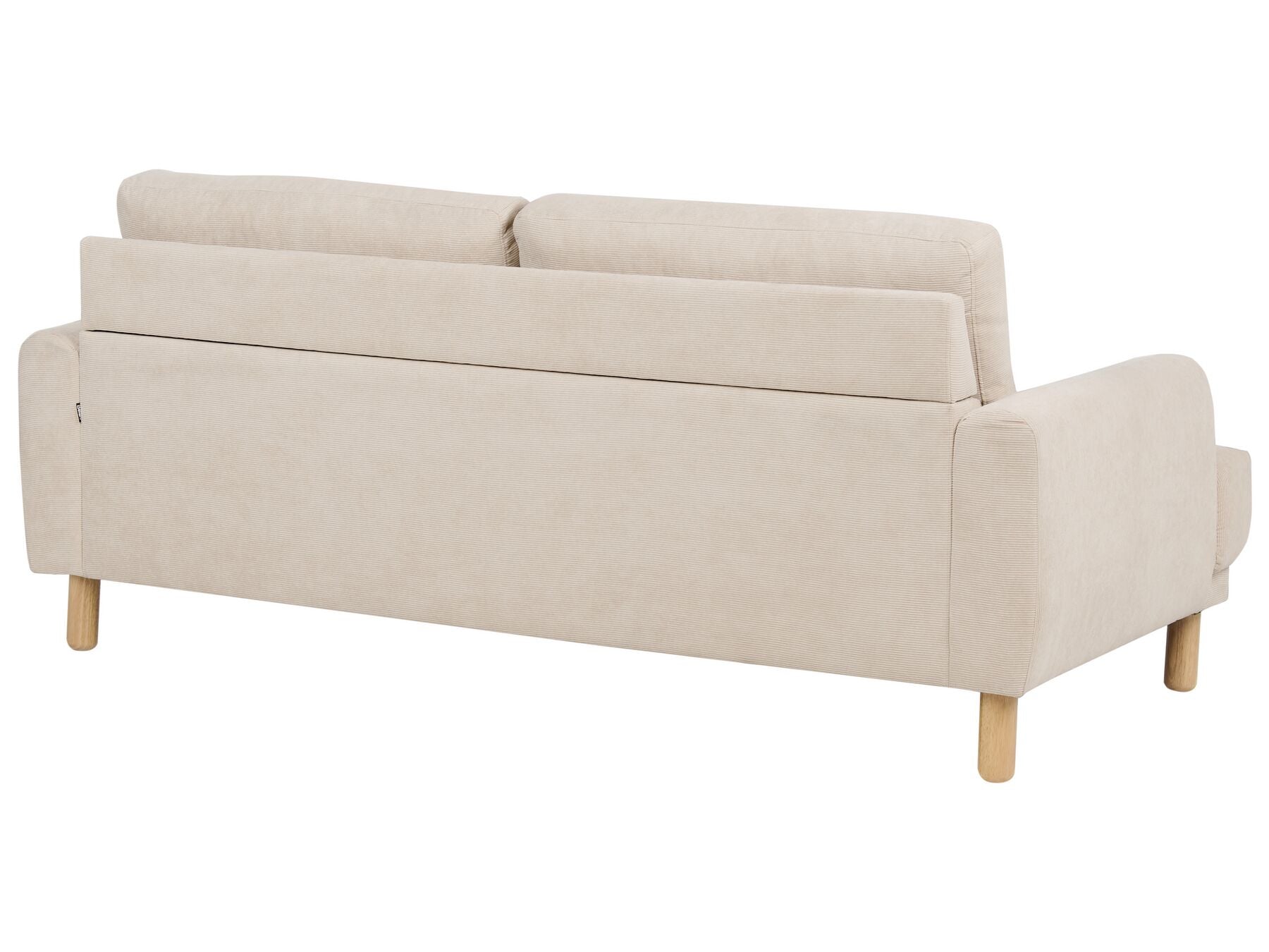 3 Seater Corduroy Sofa Beige TUVE