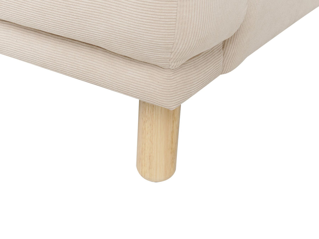 3 Seater Corduroy Sofa Beige TUVE